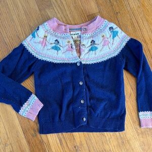 Mini Boden Blue and Pink Ballerina Cardigan